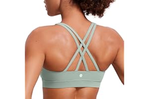 CRZ YOGA Mujer Sujetadores Deportivos Yoga Cruzados Almohadillas Extraíbles Soporte Impacto Crop Top