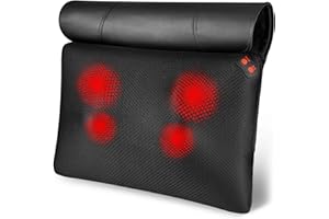 WOQQW Back Massager Neck Massage Pillow with Heat - Shiatsu Back Massager Present, Gifts for Women/Men/Mom/Dad - Deep Kneading Massage for Shoulder, Waist, Leg, Foot and Muscle - Best Fathers Day Gift