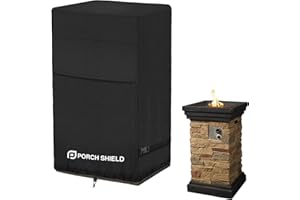Porch Shield Lichtbeständige, quadratische Terrassen-Feuersäulenabdeckung, 53,3 cm, wasserdicht, für den Außenbereich, hohe Feuerstelle