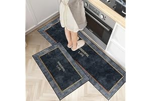 7VSTOHS Non Slip Kitchen Mat, Hallway Runner and Door Mat Set, 40x60 + 40x120 cm