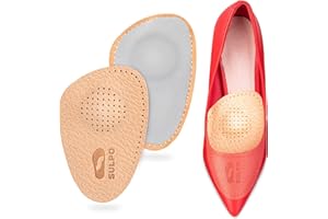 SULPO Ortopedyczne wkładki do butów - Skórzane półpodeszwy z pelotą - Wkładki na płaskostopie - Wsparcie śródstopia i łuku poprzecznego stopy - Do pełnych butów i wysokich obcasów 37/38