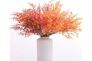 HBell 12 wiązek sztucznych jesiennych kwiatów, nie blakną, sztuczne jesienne rośliny, do użytku wewnątrz i na zewnątrz, na Święto Dziękczynienia, Boże Narodzenie, wesele, przyjęcie, wystrój domu,