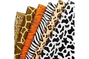 RUSPEPA Fogli Di Carta Da Regalo - Pinte Di Animali Per Compleanni, Vacanze, Feste, Baby Shower - 1 Rotolo Contiene 6 Fogli - 44,5 X 76 cm Per Foglio