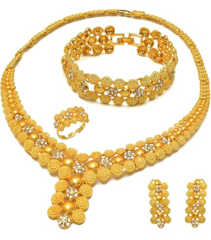 Ensemble De Bijoux Indien - Collier Et Boucles D'oreilles Neufs Sans Emballage