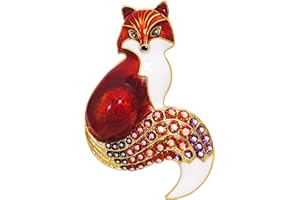 KristLand Broche En Cristal Animal Broche Renard Femme Homme Fête Nouvel An Cadeau écharpe Boutonnée Broche Cartable