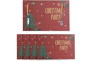 SEASHORE TREE Set di 4 Tovagliette Natalizie in Plastica Lavabile Ideale per la Tavola di Natale 45cmx30cm (Albero di Natale)