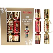 Confezione di Cracker di Natale da 6, Cracker di Natale di Lusso per Feste con Blocco