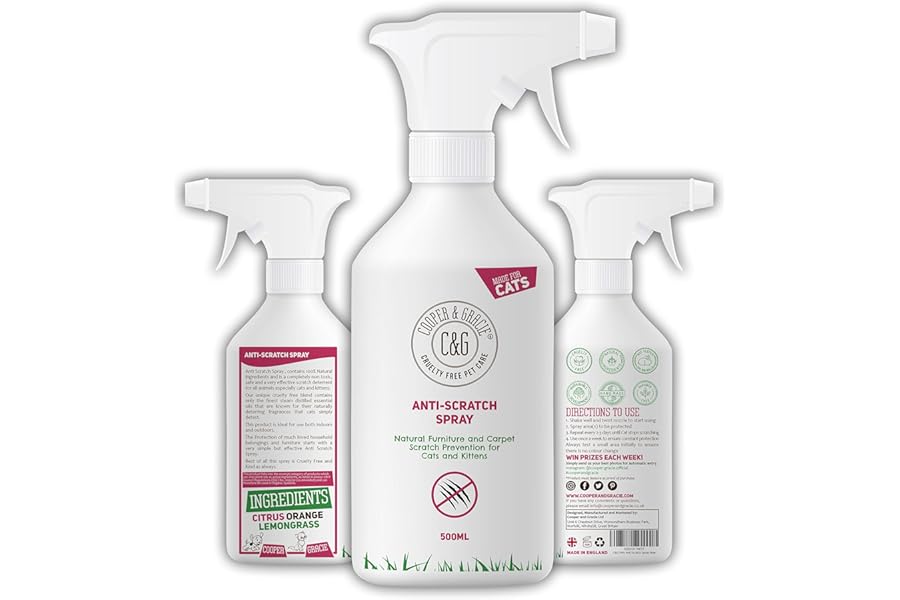 Cats‌ ‌Anti Scratch‌ ‌Spray‌ ‌500ml -‌ ‌Best‌ ‌Cat‌ ‌Scratcher‌ ‌Deterrent‌ ‌Repellent‌ ‌-‌ Protects‌ ‌Furniture‌ |‌ Safe‌ ‌For‌ ‌Fabric‌ ‌Floor‌ ‌And‌ ‌More‌ ‌- ‌Cruelty‌ ‌Free‌ ‌Plant-Derived‌