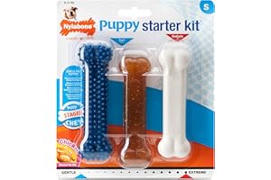 Nylabone Puppy Starter Kit, Pack of 3 Dental Dog Chew Bones, Teething, Gentle, Graduate, Small, for Puppies Up to 11 kg