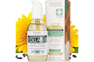 Advanced Clinicals Collagen Lifting Body Oil with Vitamin C Vitamin E fo neck decollete upper arms thighs 3.8 fl. oz. (112 ml)