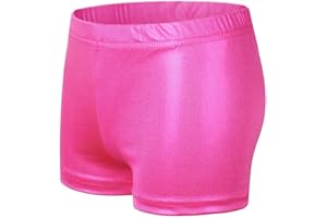 NewL Niños Niña Cintura Elástica Metálico Brillante Pantalones Cortos de Ballet para Deportes Yoga Gimnasia Entrenamiento
