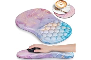 Acezeek Mouse Mat Wrist Support, Mouse Pad, Ergonomic Mouse Mat with Memory Foam, Wrist Rest with Non-Slip, Pain Relief Mousepad&Computer Mouse Mat for Home Office Games