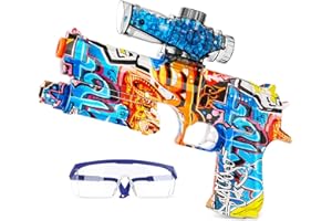 Innedu Gel Blaster, Electric Gel Shooter Gun with 30,000 Ammunitions and Safety Glasses, Rechargeable Desert Eagle Toy Gun, Outdoor Shooting Team Games for 12+ Teenagers Adults