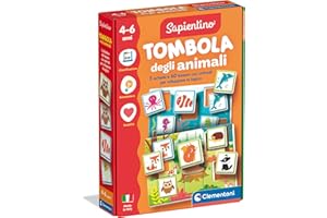 Clementoni Sapientino - Tombola degli Animali, Gioco Educativo 4-6 Anni con 60 Tessere Illustrate, Flashcards per Stimolare Osservazione e Memoria, Made in Italy, Lingua Italiana, 16842