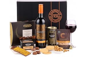 Thornton & France Celebration with Red Wine Gift Box | Luxury Red Wine Hamper with Otra Tierra Merlot & Gourmet Treats | Indulgent Wine Gift Set for Him or Her | 6 Delicious Items