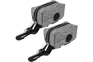 KALIONE 2 dispensadores de bolsas de excrementos de perros, soporte para bolsas de excrementos de perros, dispensador de bolsas de excrementos portátil con cremallera para mascotas que se adapta a