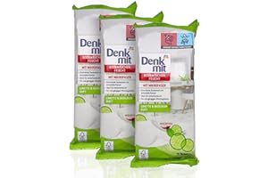 DENKMIT Denk - mit Feuchte Bodentücher Limette & Basilikum, 45 Stück (3er Pack)