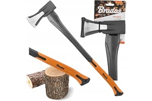 Bradas GARDEN CARE - Spaltaxt - äxte - Beil aus gehärtetem Stahl & Fiberglas - Perfekt für Holzspalten & Gartenarbeit - Garten – Spalthammer – KT-SF2200 – 2000g
