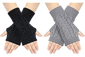 Chalier Fashion Fingerlose Handschuhe Für Damen Warme Winter-Armhandschuhe Handgelenk-Armstulpen Gestrickte Fäustlinge Halbe Fingerhandschuhe Für Damen Und Mädchen