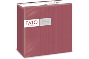 Fato - suche serwetki papierowe, Airlaid, efekt materiału, opakowanie 50 serwetek, rozmiar 40 x 40 złożone w 4, kolor burgundowy