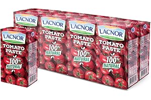 Lacnor Essentials Tomato Paste, 100% Natural, 135 Gram Pack of 8