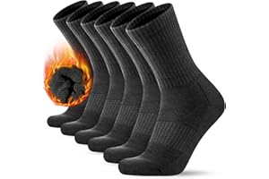 KEECOW 3 Pairs Mens Merino Wool Socks Wicking Breathable Cushion Comfortable Casual Crew Socks Outdoor Performance Athletic Hiking Trekking Walking Socks