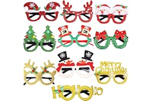 EFNHJF5 10 Stück Weihnachts brille,Weihnachten Brille Rahmen,Weihnachten Foto Requisiten,Weihnachten Urlaub Partei liefert die Weihnachtsdeko Weihnachten,Gastgeschenke mit verschiedenen Stilen
