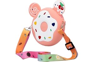 CONTRACONTACT Bunte Brustbeutel und Mini-Handtaschen in Geschenkbox für kleine Kinder, als witziges Geschenk u. Spielzeug ab 3 Jahre (Donut Rosa)