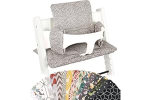 Ukje | Sitzkissen für Stokke Tripp Trapp Hochstuhl | Abwaschbar | Viele Farben & Muster | Tripp Trapp Kissen Polster Sitzauflage | Extra dick | Sitzverkleinerer Tripp Trapp Cushion | Leopard