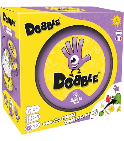 Dobble Kids – Jeu De Cartes Animaux 55 Cartes, 5 Variantes, Dès 4 Ans, Version Allemande