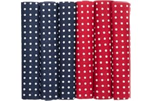 MANDITTIONS Packs of Spotted Cotton Handkerchiefs Navy Blue and Deep Red with White Spots