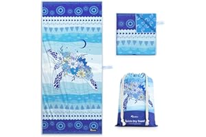 Diveblues Strandtuch 200x145cm, Mikrofaser Handtuch Schnell Trocknende, Leicht & Kompakt Badetuch Saugfähig, Kinderfreundlich und Sandfrei groß Saunatuch für Damen und Männer