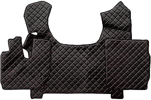 F-CORE Alfombrillas de Cobertura Total camion Compatible con IVECO STRALIS S-Way 03.19-03.21 AUTOMAT Nergo/Rojo