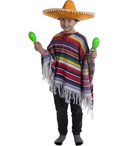 Machete Con Fodero Serape Tipico Del Sombrero Del Poncio Dell'uomo