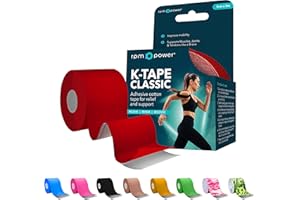 RPM Power Taśma kinezjologiczna (5 metrów) – taśma sportowa, bez lateksu, wodoodporna taśma do mięśni i stawów, idealna do uprawiania sportu, bólu mięśni i rehabilitacji