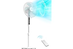 ‎PELONIS PELONIS Standventilator Leise mit Fernbedienung, 16 Zoll DC Motor Ventilator mit 85° Oszilation, Höhenverstellbar, 12 Geschwindigkeitsstufen, 12H Timer, 35W Kraftvoller Luftzirkulation