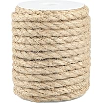 HOMYHOME Jute touw, henneptouw, 10 mm, 30 m, natuurlijk, jute, touw voor decoratie, kat, krabben, post, huis, knutselen, tuin, 30 m