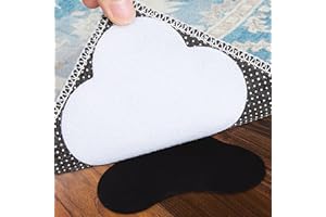 JIOL 8 Pairs Large Size Grippers for Rug, Non Slip Washable Rug Tape Grip Carpet Corner, Hook and Loop Rug Pads Non Curl Reusable Rug Stoppers Keep Your Area Rug Flat on Hardwood Floors and Tiles