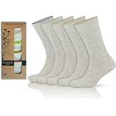 GoWith 5-Piece Linen-Cotton Washed Seamless Elastic Free Flexible Foot Tightening Box Men's Socks 3064