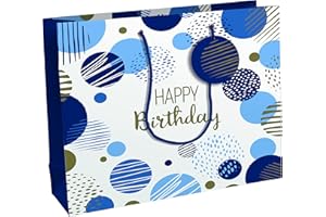 Clairefontaine 32487-6C - Un Sac Cadeau Excellia- Format Shopping - 37,3x11,8x27,5 cm - 210g - Motif : HB Bleu- Emballage Cadeaux, idéal pour : Jeux Société, Puzzles