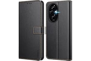 Ganbary Etui do Honor 200 - Pokrowiec ze skóry PU Premium, etui z klapką z portfelem, ochrona dla Honor 200 (nie dla Lite) - Czarny
