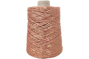 CHICCA TUTTO MODA Rocca Filato di Fettuccia a Uncinetto per Borse Grandi e a Uncinenetto e Ferri per Abbigliamento 500g - 1.100m (Corallo Dorato)