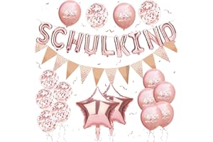 ALEGRE School Decoration Balloon Garland Set, Decorative School School Boy Girl, ABC Sugar Cone School Cone Boys Decoration, First Day of School Decoration, Balloons School Child Rose Gold, School