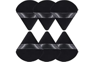 BEAKEY Triangle Houpette Libre Et Cosmétique Liquide, Éponge Poudre Douce En Peluche, Outil De houpette maquillage Fond De Teint (6 Pièces Noir)