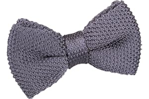 DQT Boys Knit Knitted Casual Plain Pre-tied Bow Tie