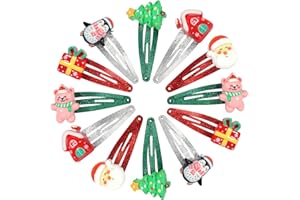 PINKSHEEP Lot de 6 paires d'épingles à cheveux licorne pour filles, jolies barrettes à cheveux en métal scintillantes pour filles, adolescentes, tout-petits (Noël)