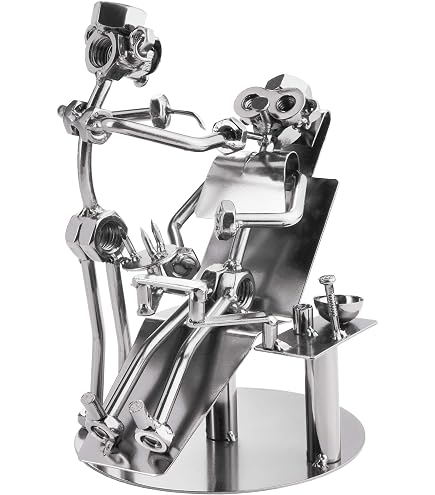 Steelman24 I Omini di Viti Pianoforte con Piastra di Incisione Personale I Idee Regalo Originale I Soprammobili in Metallo I Modellino