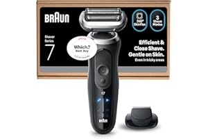Braun Series 7 Electric Shaver, Up to 60 min, Cordless, Wet & Dry Razor for Men with Precision Trimmer Attachment, 100 percent Waterproof, 72-N1200SI, Black