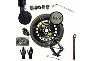 D'ANGELO 1988 Rueda de repuesto de 17" compatible con Toyota Auris COROLLA con gato, llave, bolsa y tornillos de fijación