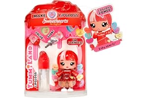 Yummiland x Sweethearts Lip Gloss Doll - Ruby Hearts - Incluye el DIY Kit de Brillo Labial, Adecuado para Niños Mayores de 4 Años
